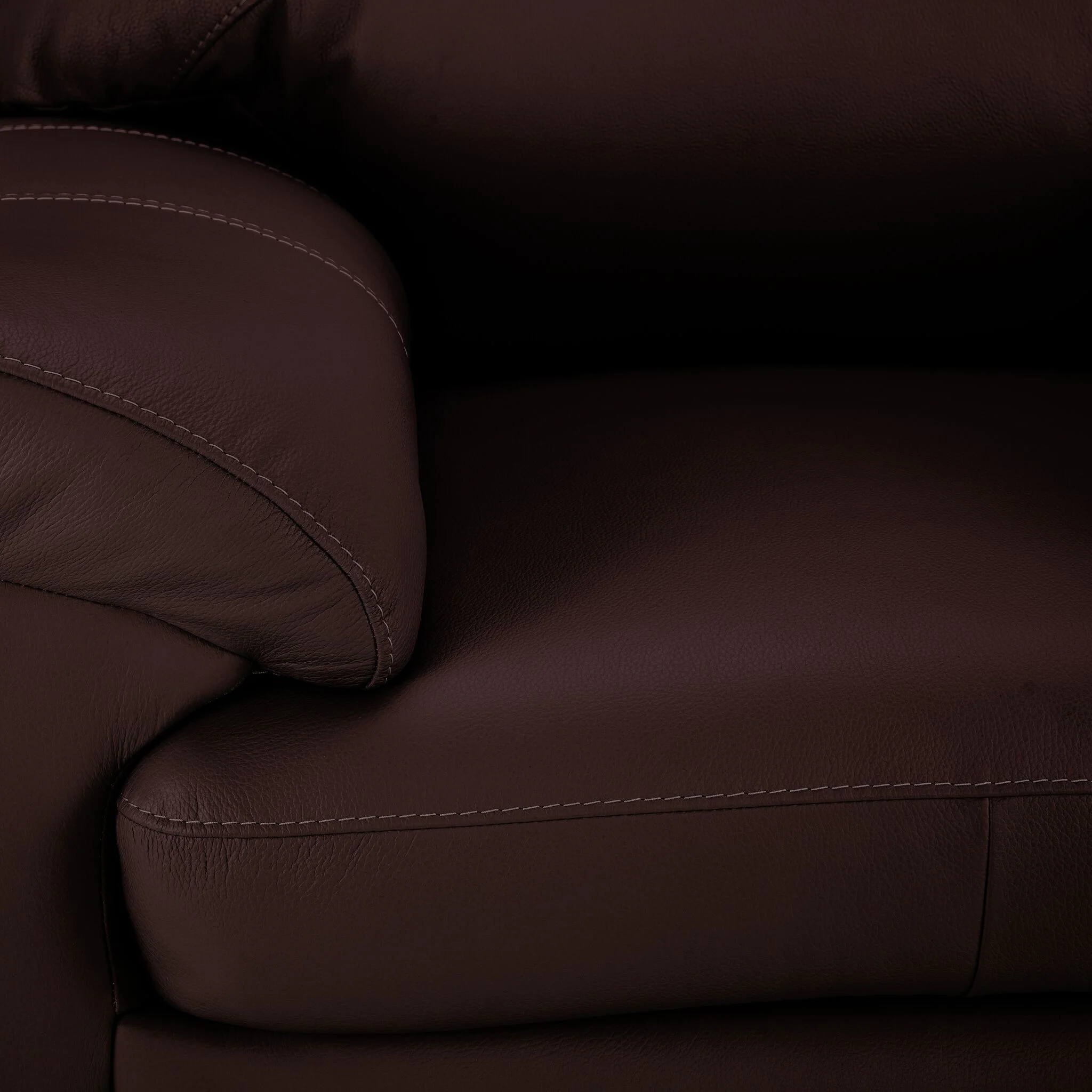 Raphael Leather Sofa and Chair Set - Mocha - Image 4