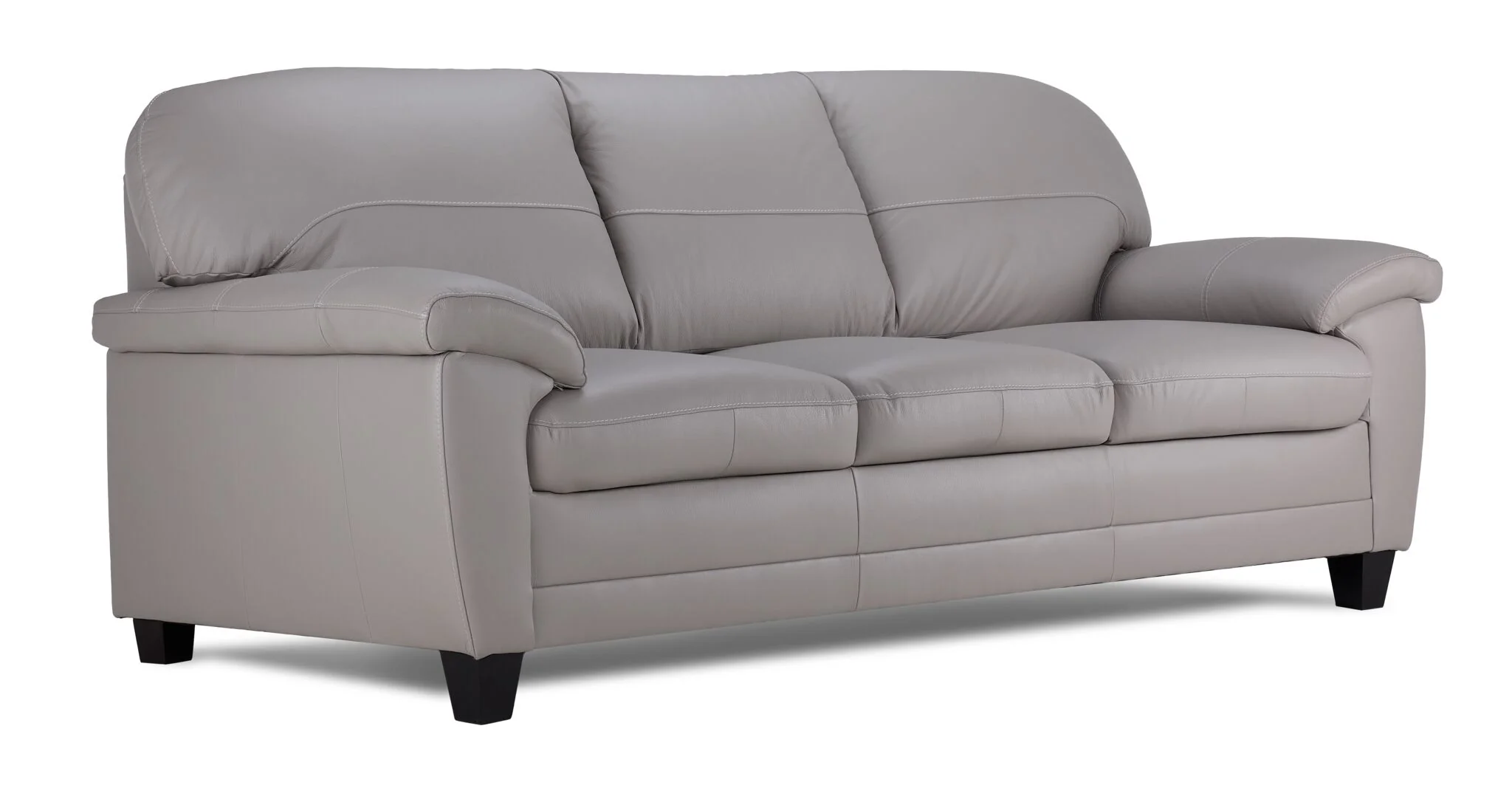 Raphael Leather Sofa, Loveseat and Chair Set - Cloud Grey - Image 2
