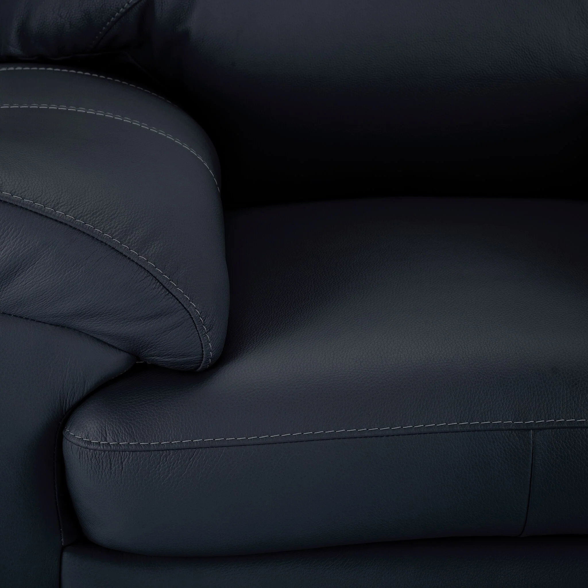 Raphael Leather Sofa - Navy - Image 3