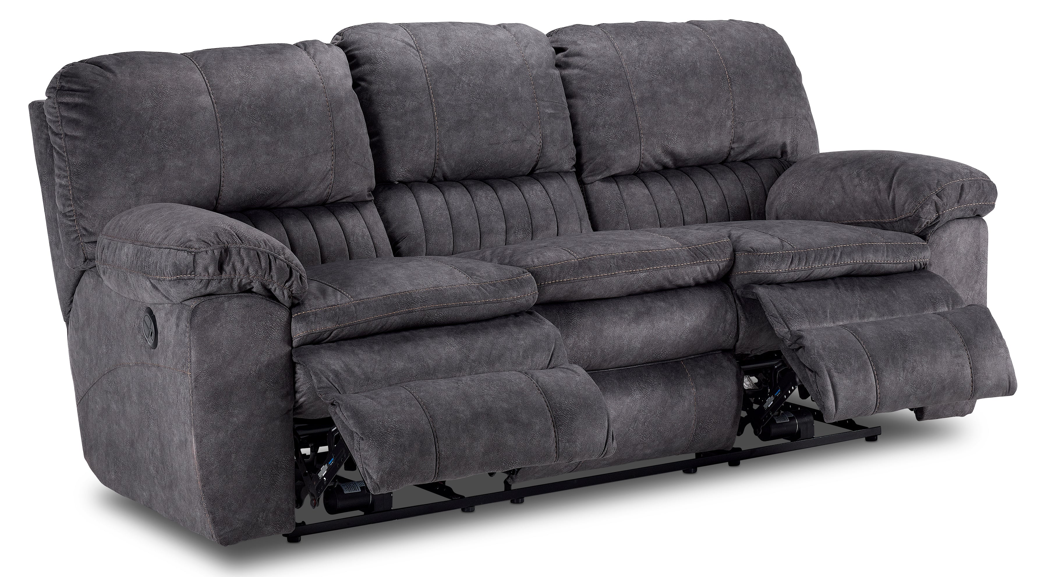 Reyes Power Reclining Sofa, Loveseat and Chair Set - Grey - Image 2