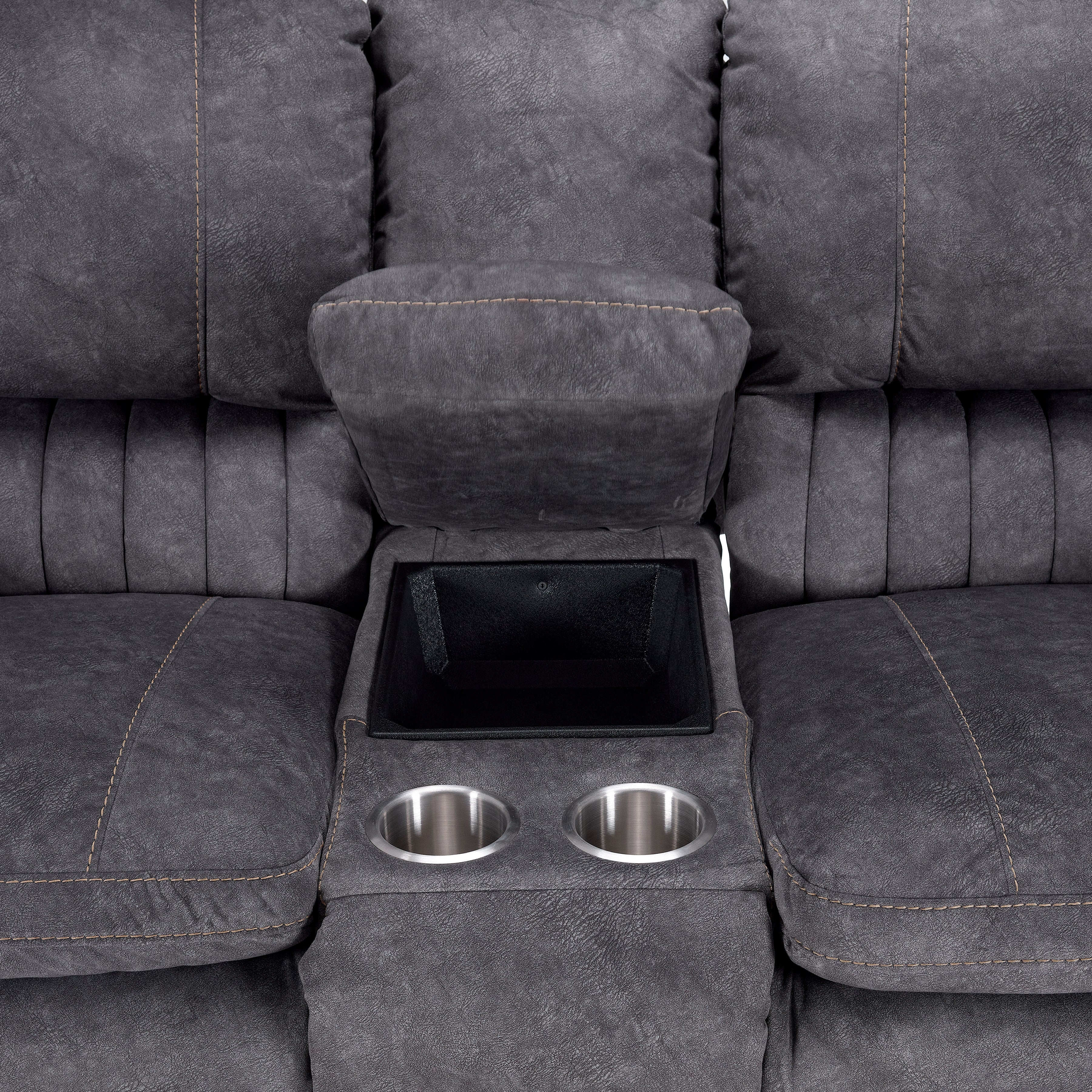 Reyes Power Reclining Sofa, Loveseat and Chair Set - Grey - Image 5