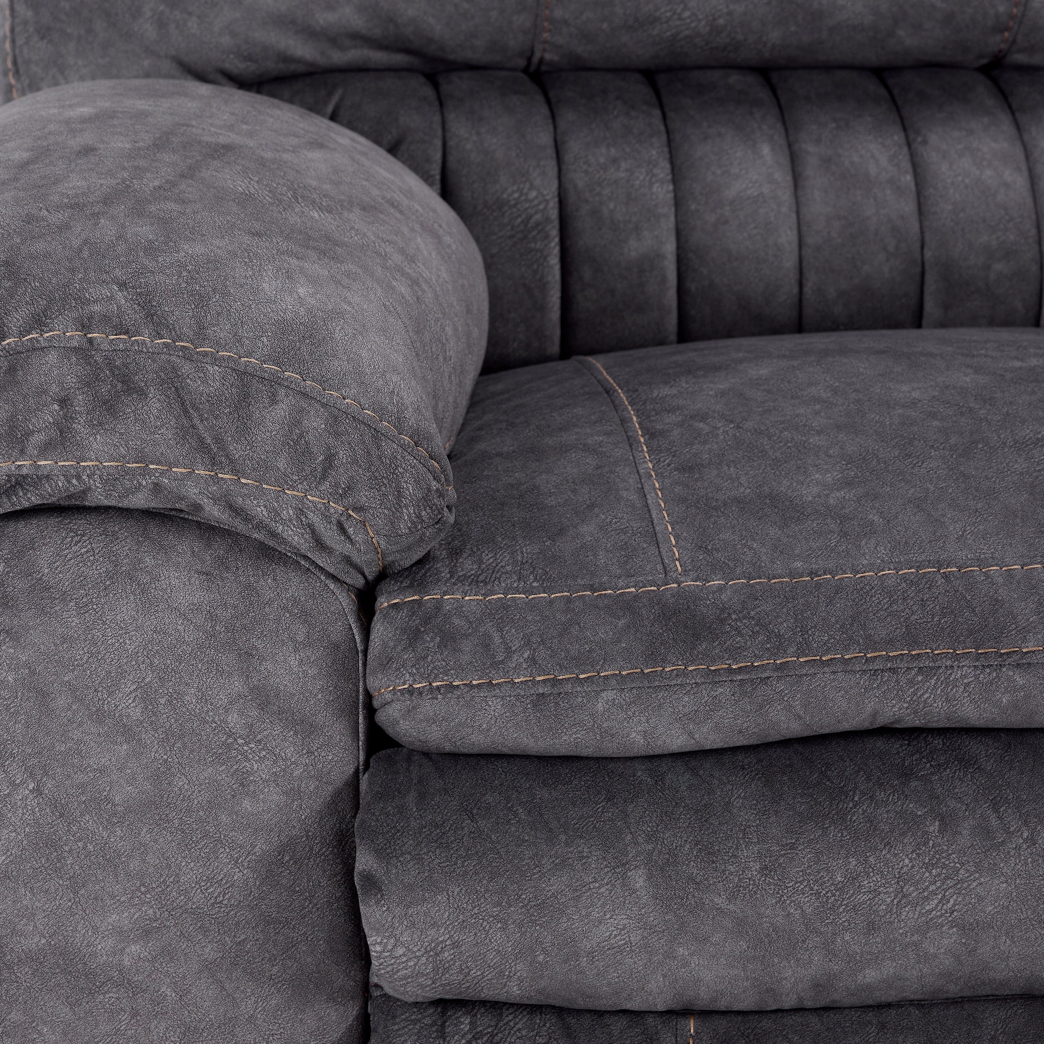 Reyes Power Reclining Sofa, Loveseat and Chair Set - Grey - Image 6