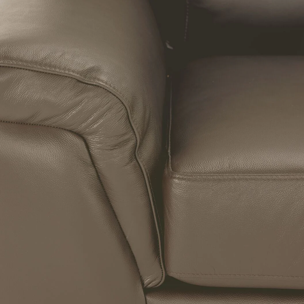 Reynolds Leather Loveseat - Grey - Image 3