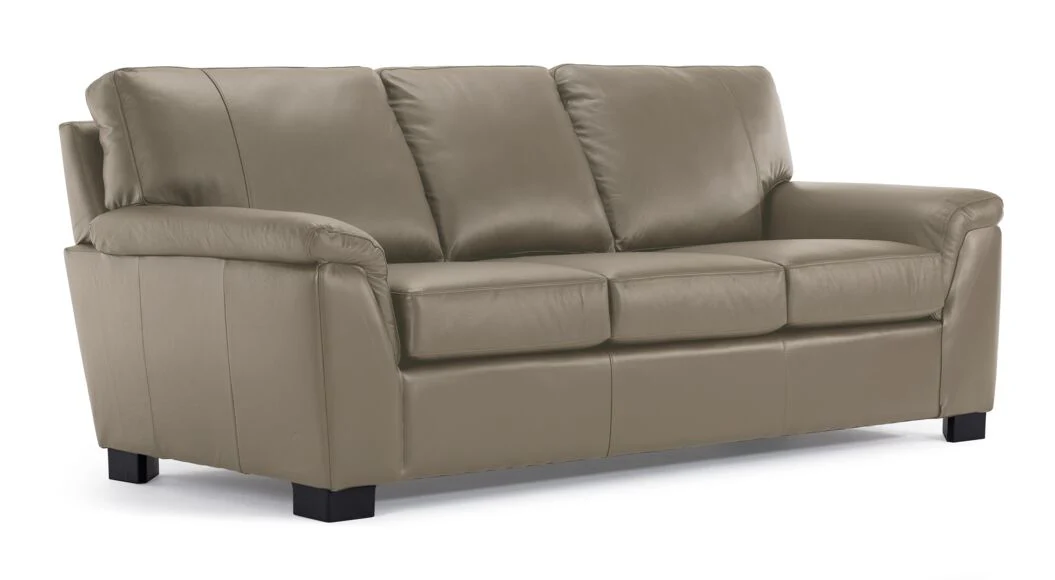 Reynolds Leather Sofa and Loveseat Set - Grey - Image 2