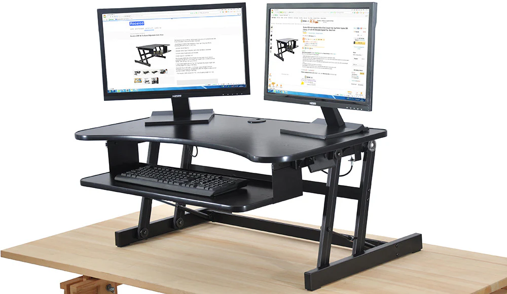 Rocelco Deluxe Adjustable Desk Riser - Black - Image 3