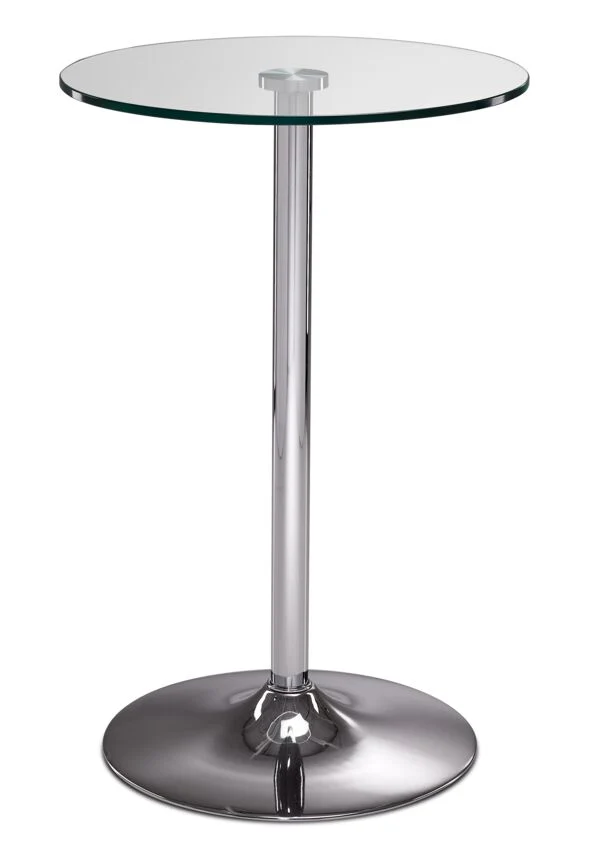 Roxanne 3-Piece Counter Height Round Dining Set - Glass, Chrome, Black - Image 3