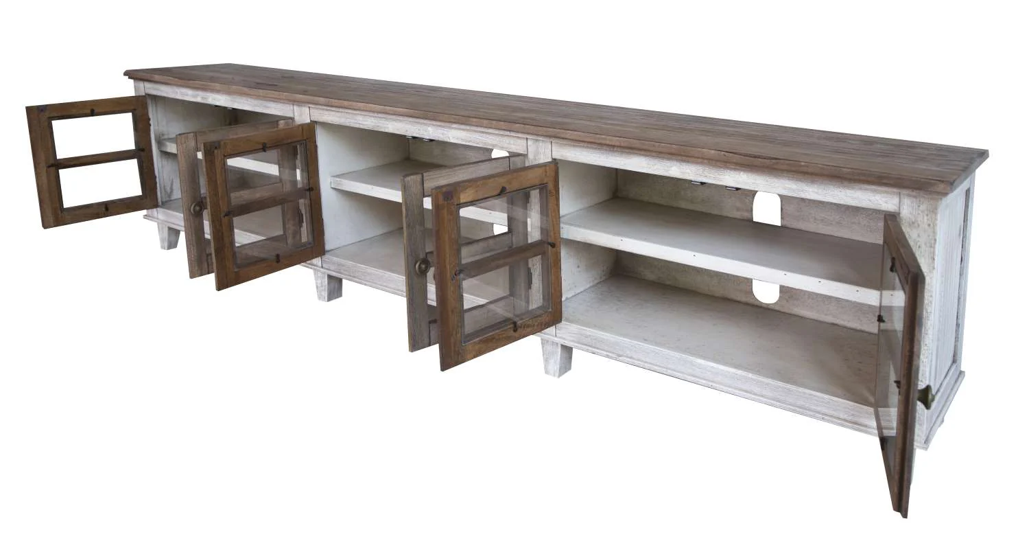 Sahara 93" TV Stand - Caramel & Cream - Image 4