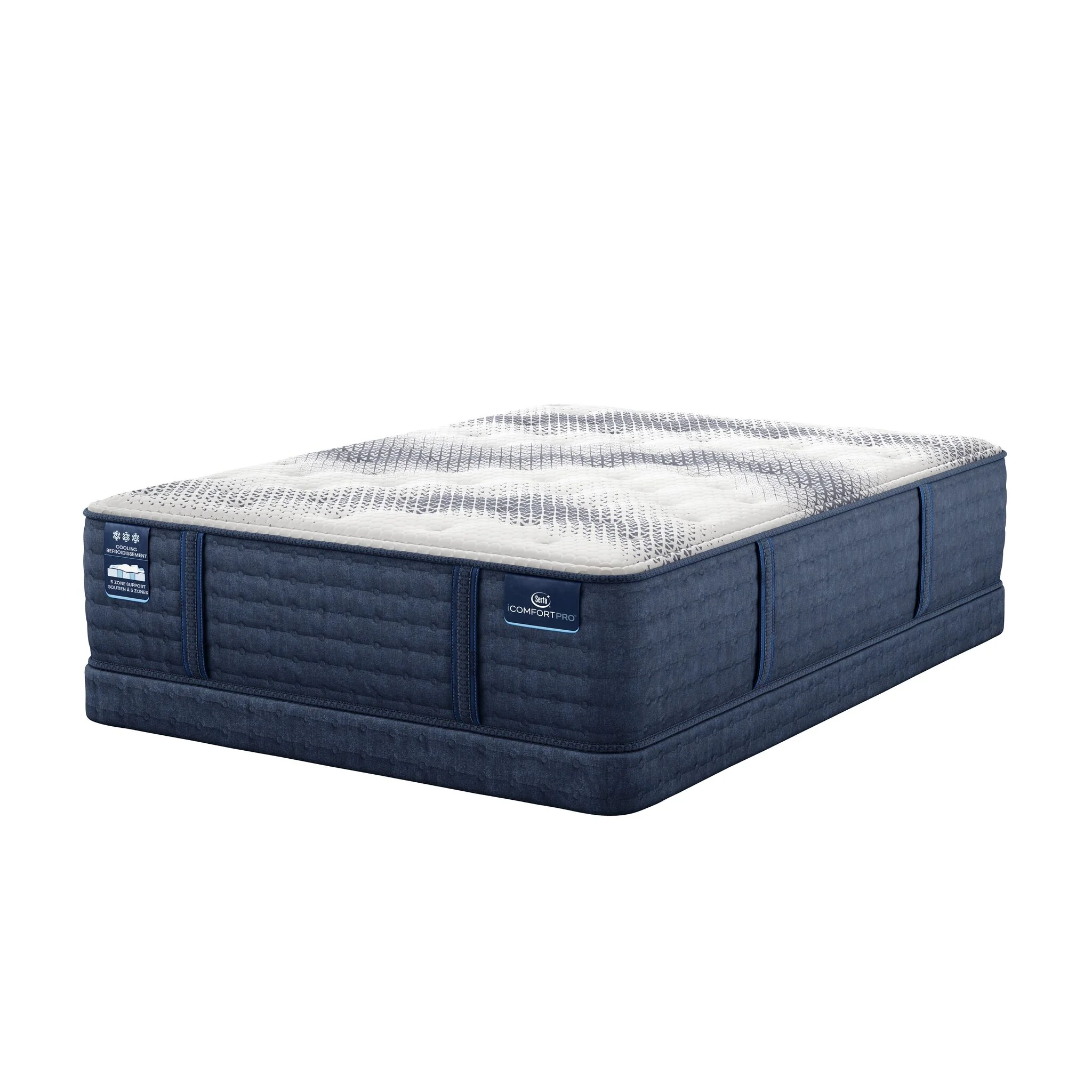 Serta iComfort PRO Tropea Tight Top Plush King Mattress and Low Profile Split Boxspring Set