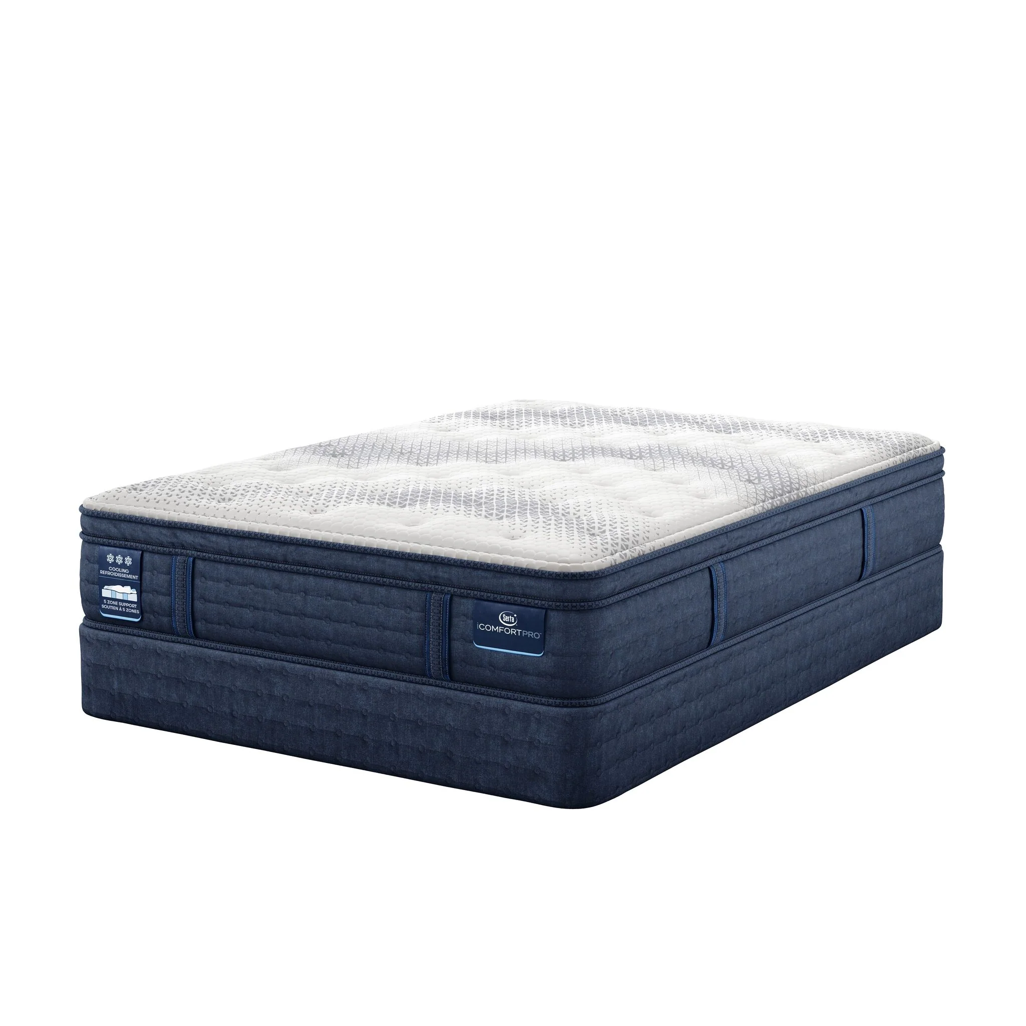 Serta iComfort PRO Whitby Plush Queen Mattress and Split Boxspring Set
