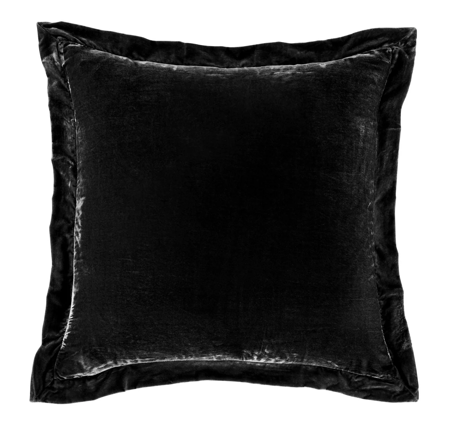 Sierpnia 3-Piece Silk Look Velvet King Duvet Cover Set - Black - Image 2