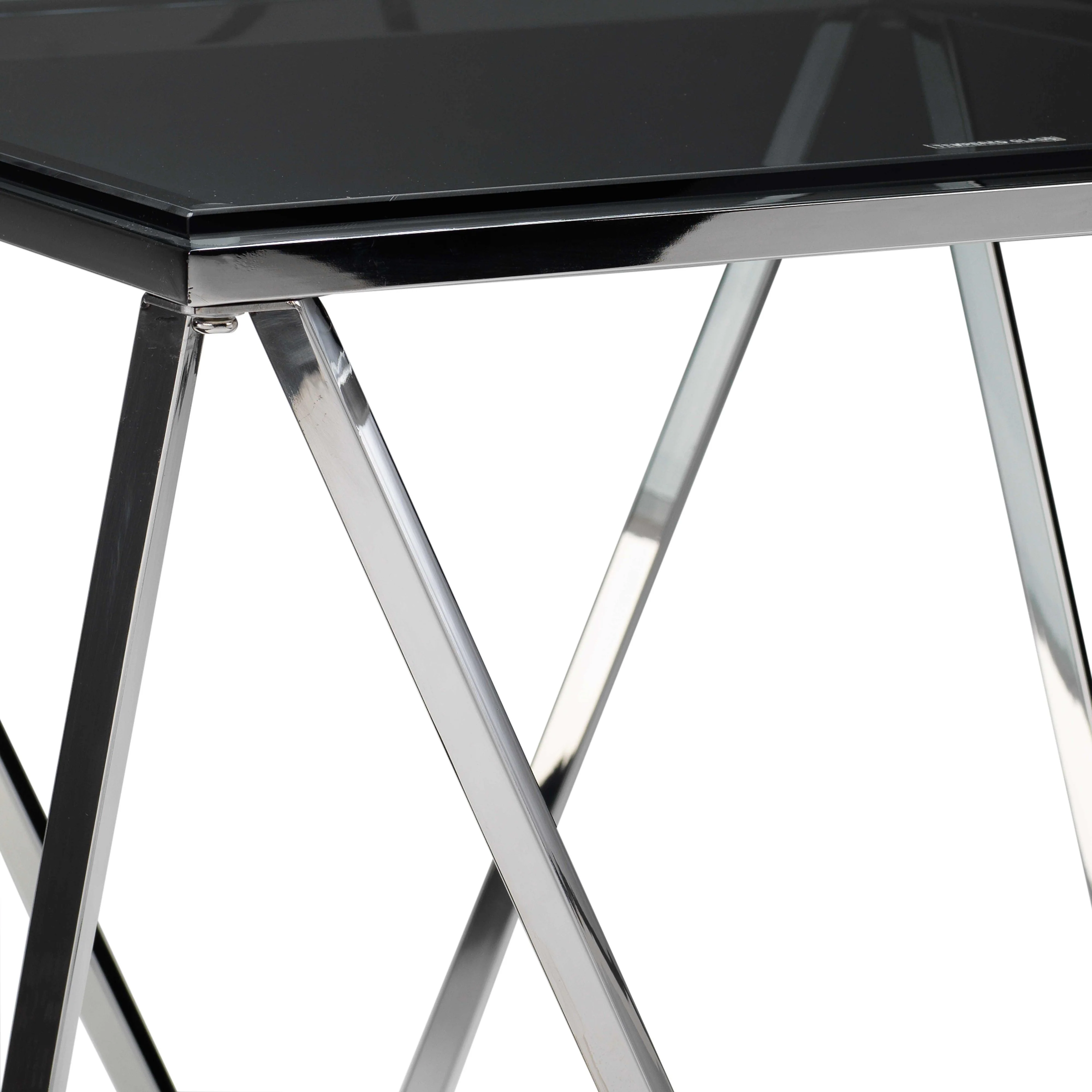 Skylar Coffee Table and Two End Tables - Silver and Black - Image 6