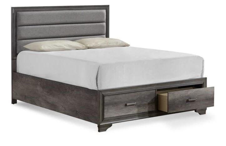 Sophie 5-Piece King Storage Bedroom Package - Weathered Grey - Image 2