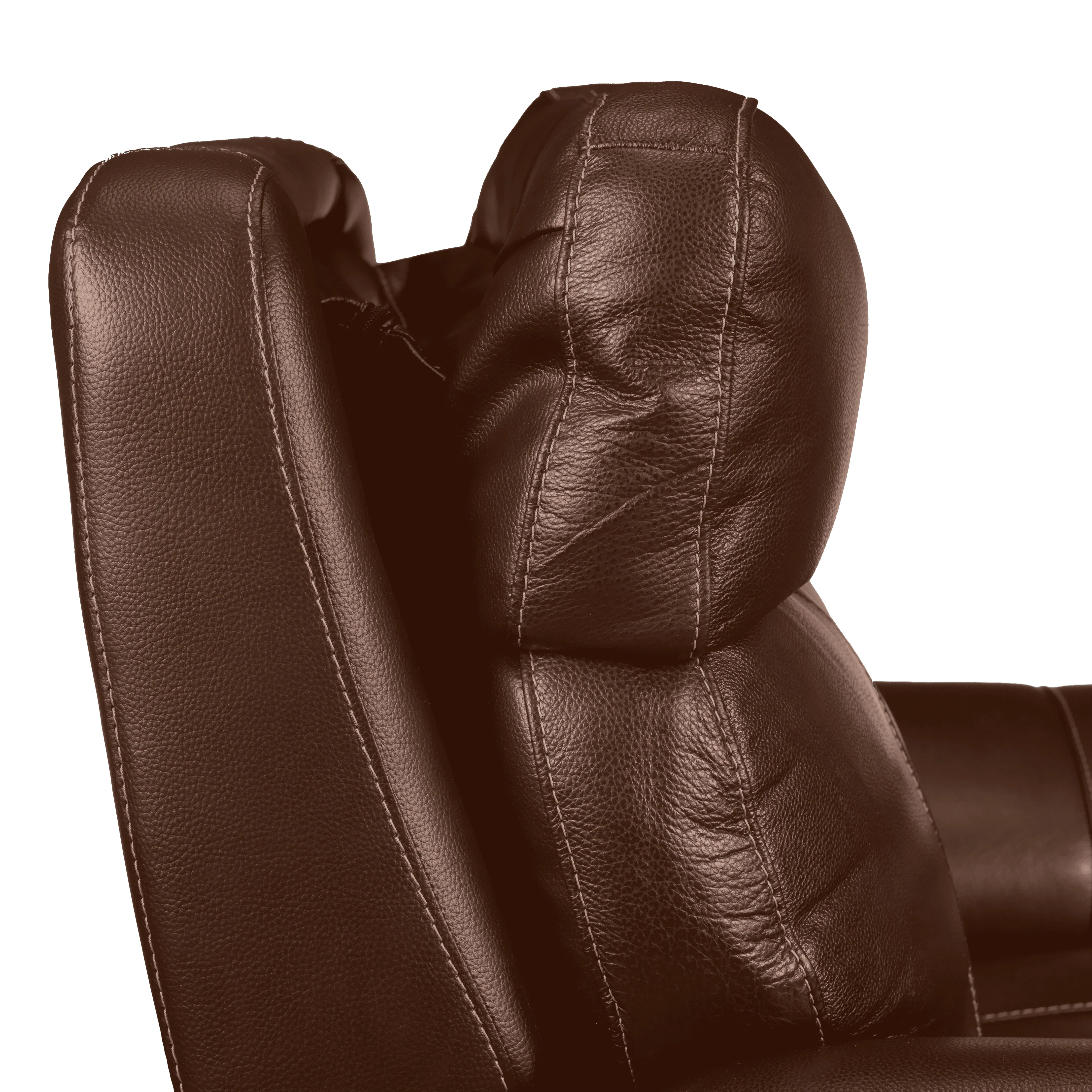 Stallion Leather Dual Power Reclining Sofa and Chair Set - Chestnut - Image 4