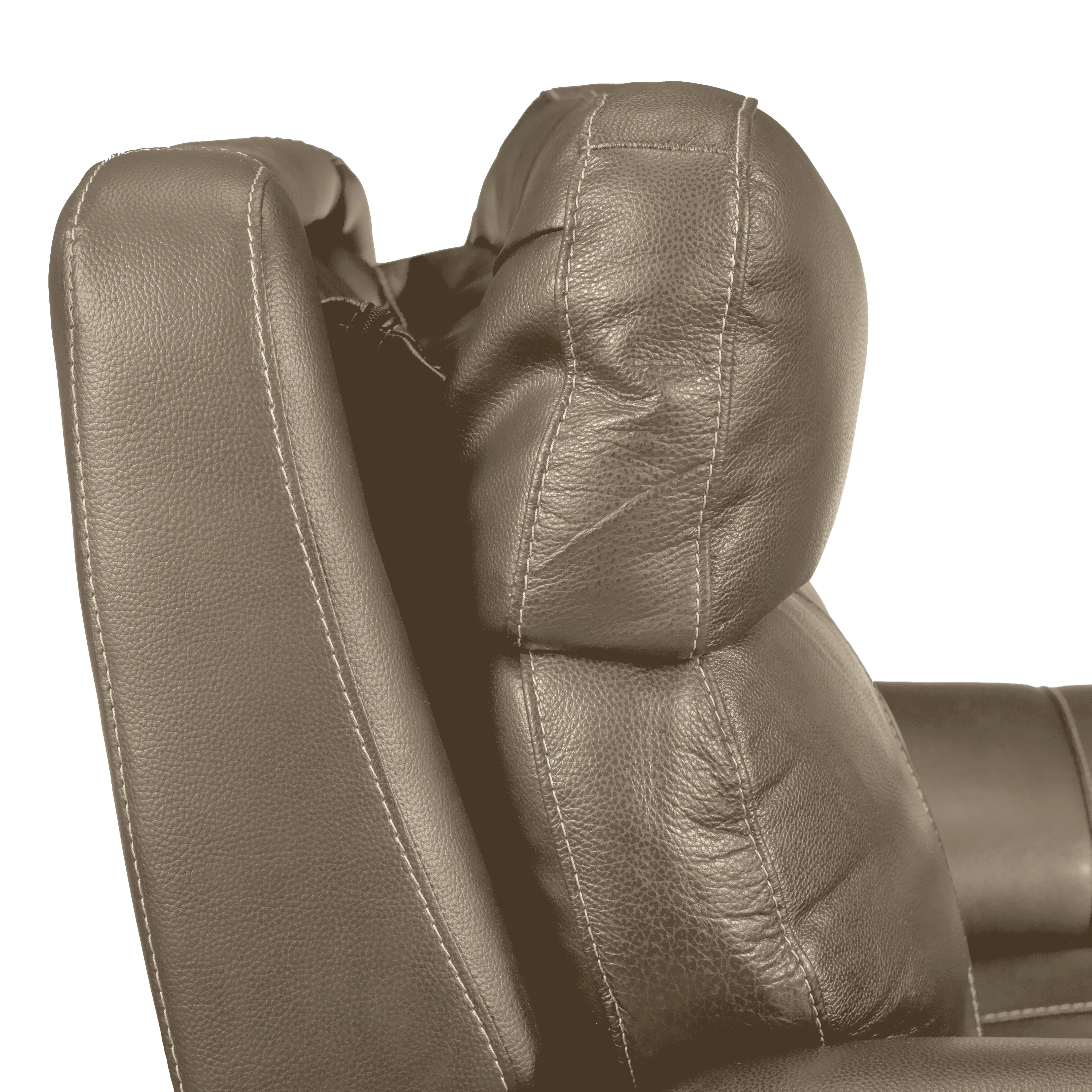 Stallion Leather Dual Power Reclining Sofa - Pebble - Image 5
