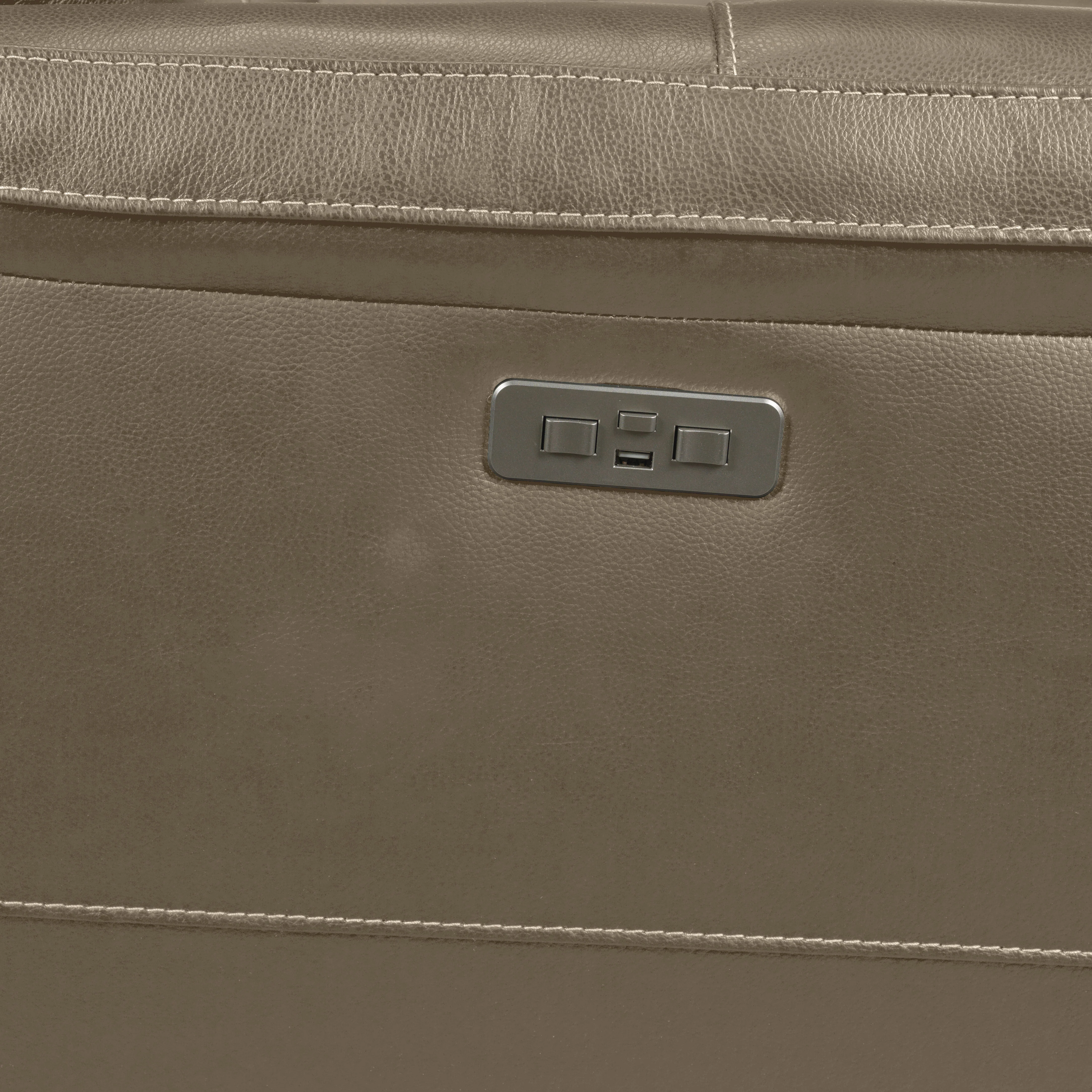 Stallion Leather Dual Power Reclining Sofa - Pebble - Image 6