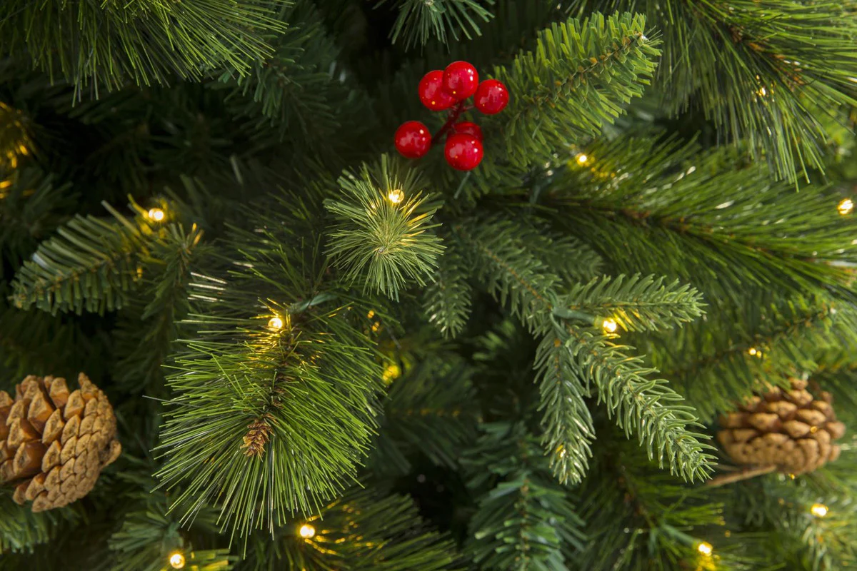 Visby 7 Ft Slim Scotch Pine Christmas Tree Pre-lit with Dual-color LED Lights. - Warm White/Multi-Colour - Image 5