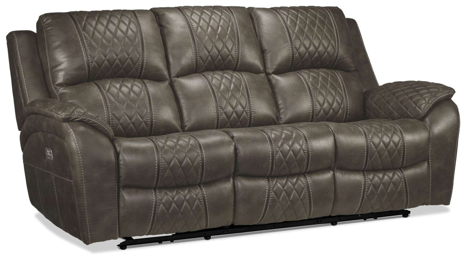 Wesley Dual Power Reclining Sofa and Dual Power Recliner Set - Granite - Image 2