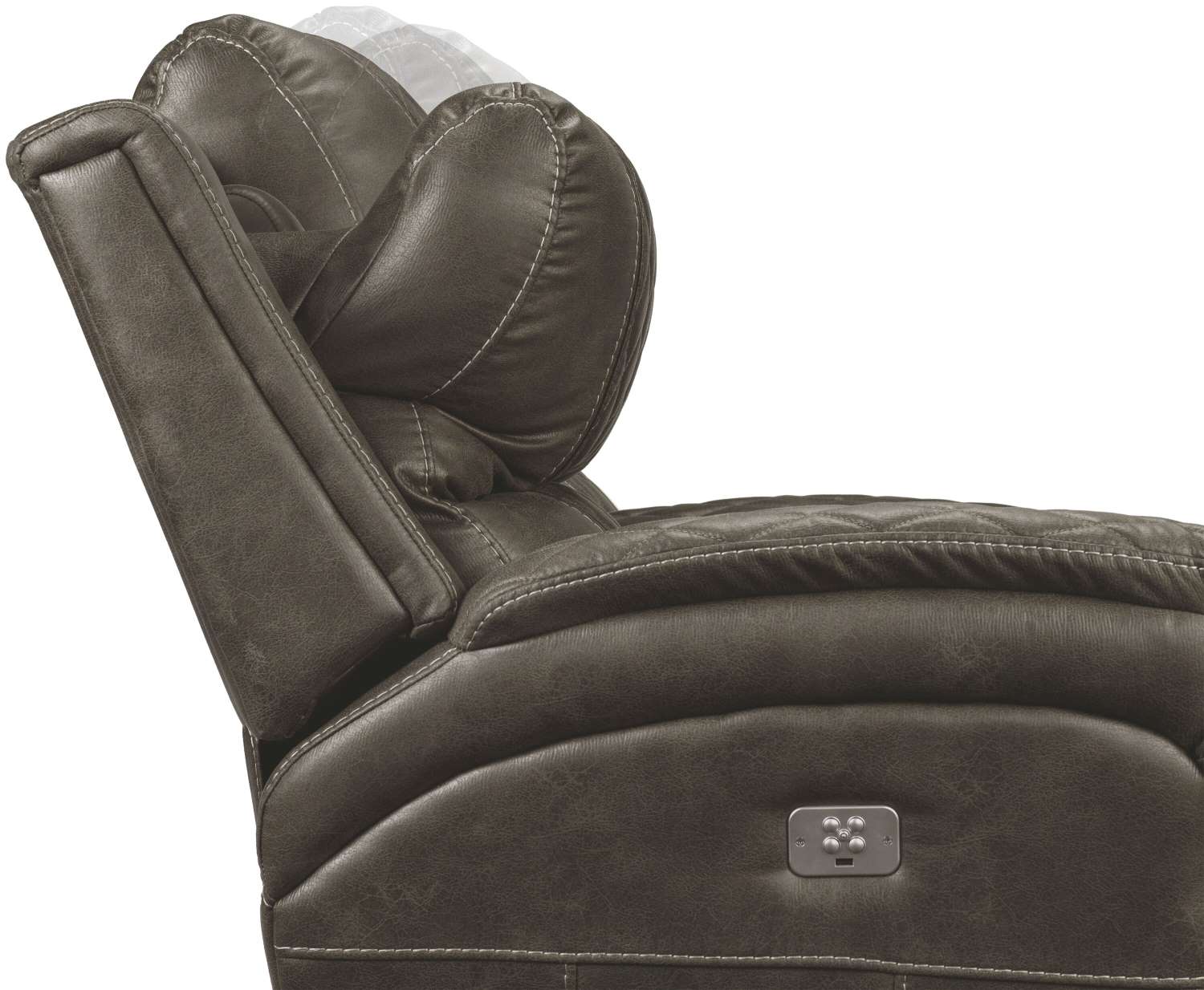 Wesley Dual Power Reclining Sofa and Dual Power Recliner Set - Granite - Image 6
