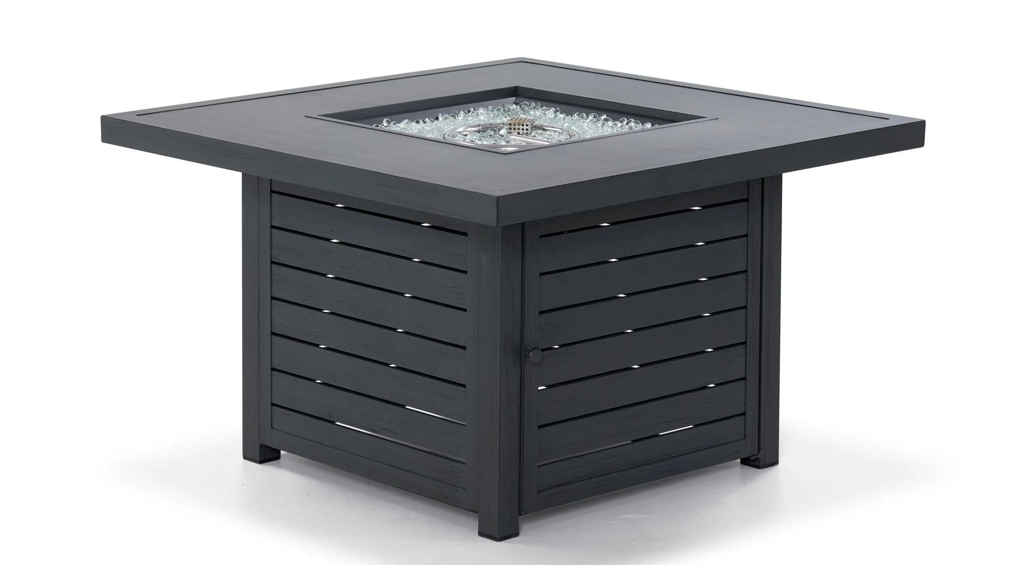 West Lake 5-Piece Outdoor Swivel Chair Chat Set with Fire Pit - Grey - Image 3