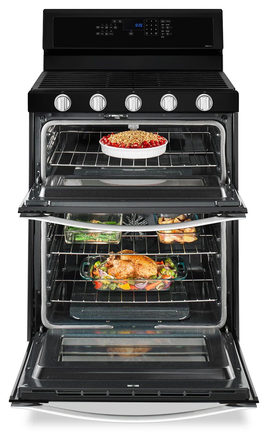 Whirlpool Black Freestanding Double Gas Range (6.0 Cu. Ft.) - WGG745S0FE - Image 4
