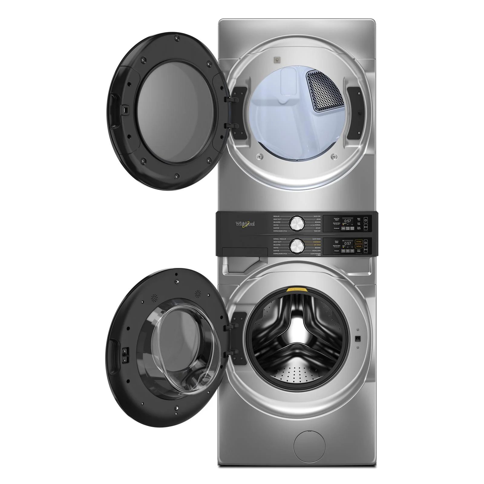 Whirlpool Radiant Silver Front Load Laundry Tower with FreshFlowTM Vent System and UV Clean Technology (5.2 cu. ft. Washer & 7.4 cu. ft. Gas Dryer) - WGF5727TR - Image 3