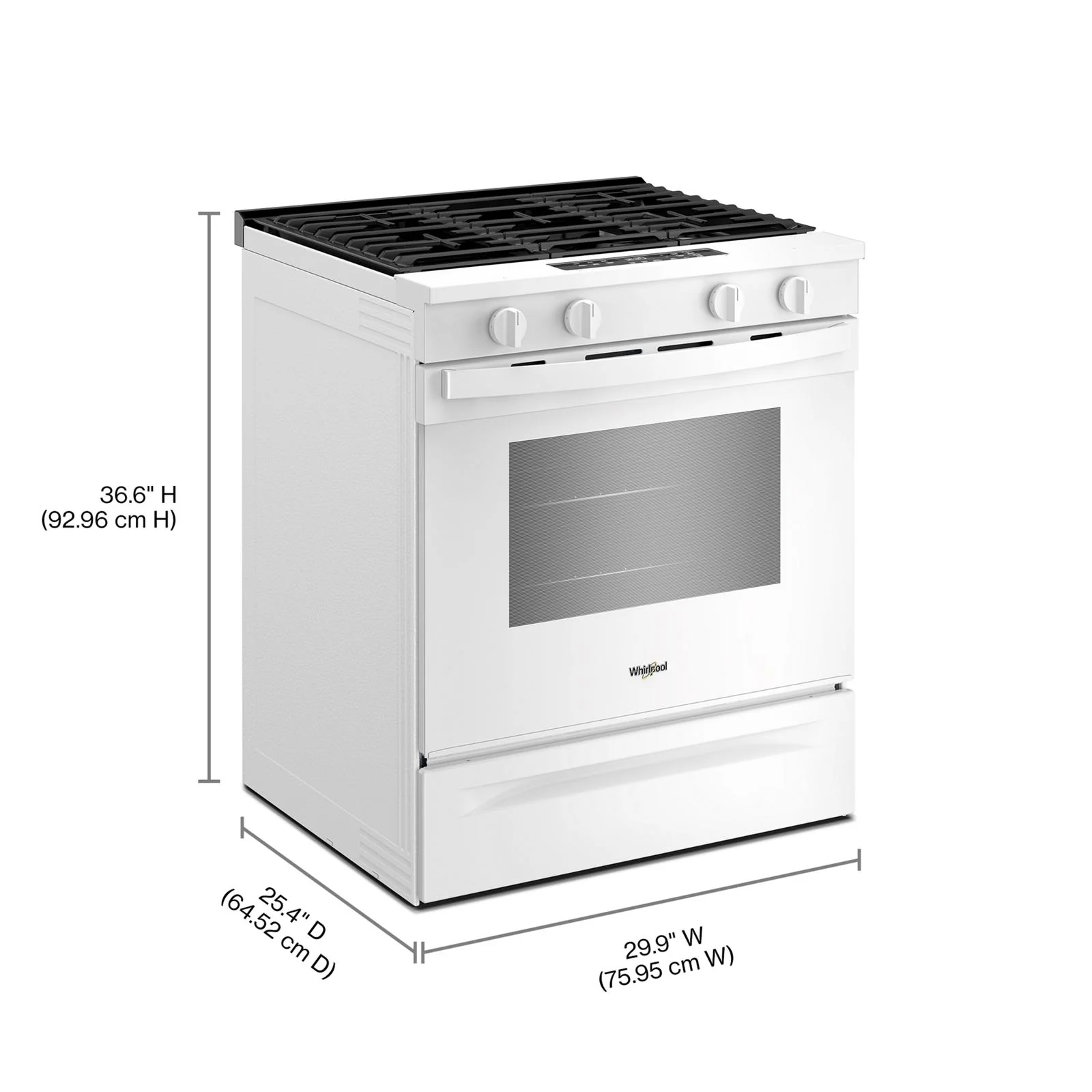 Whirlpool White Slide-In Smart Gas Range (5.0 Cu. Ft.) - WSGS3330TW - Image 3