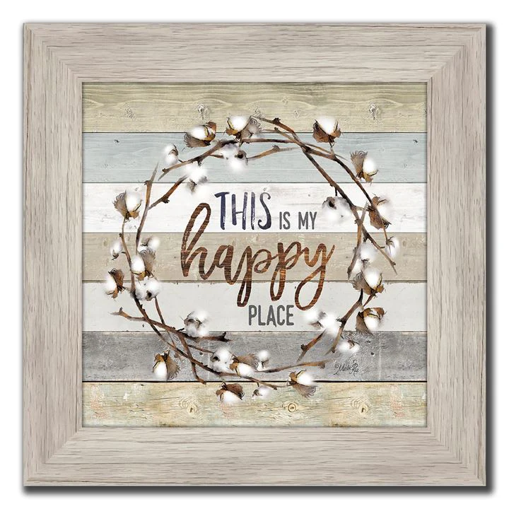 Wood Wreath II Wall Art - Light Brown/White - 12 X 12