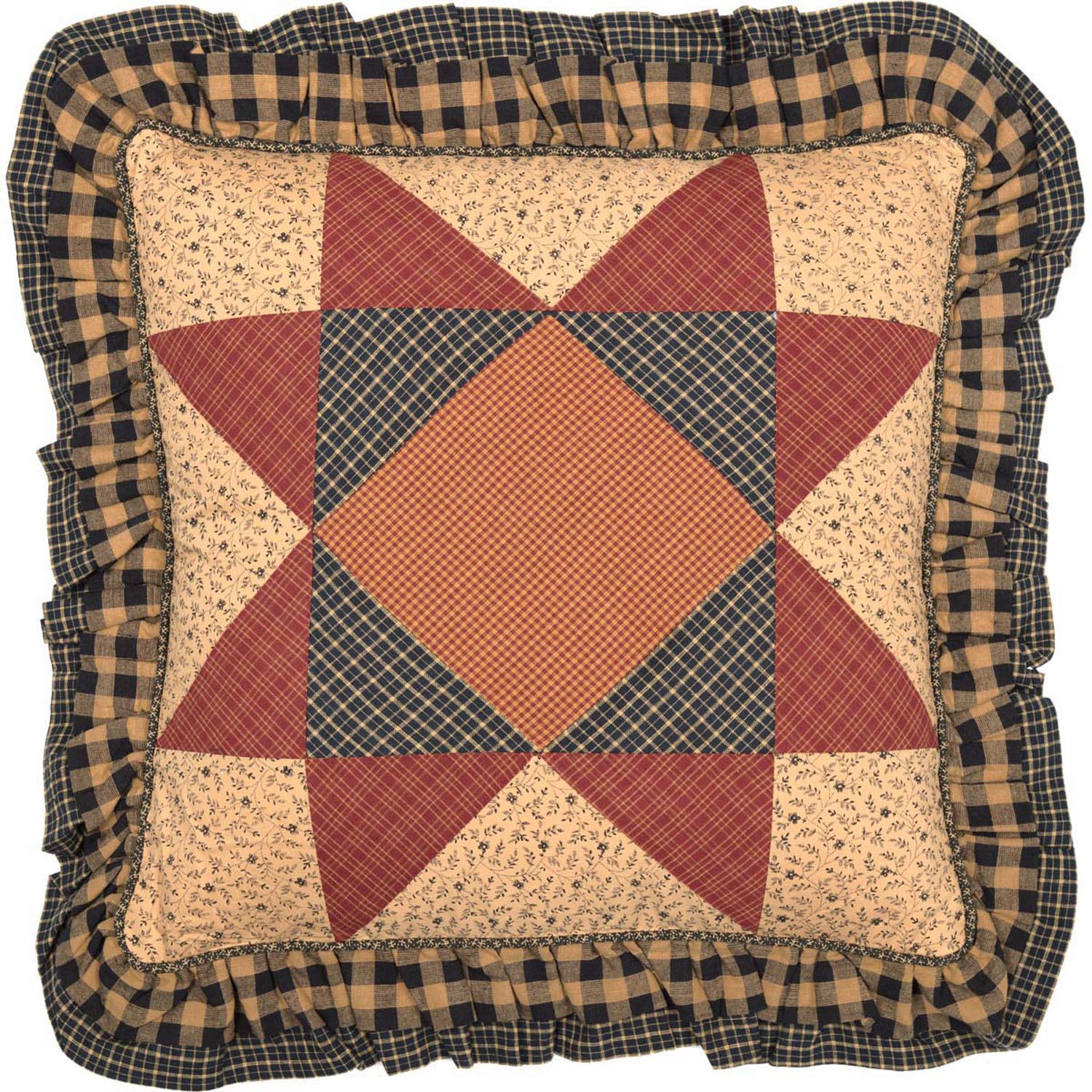 Wooddruff 18 x 18 Pillow - Natural/Burgundy