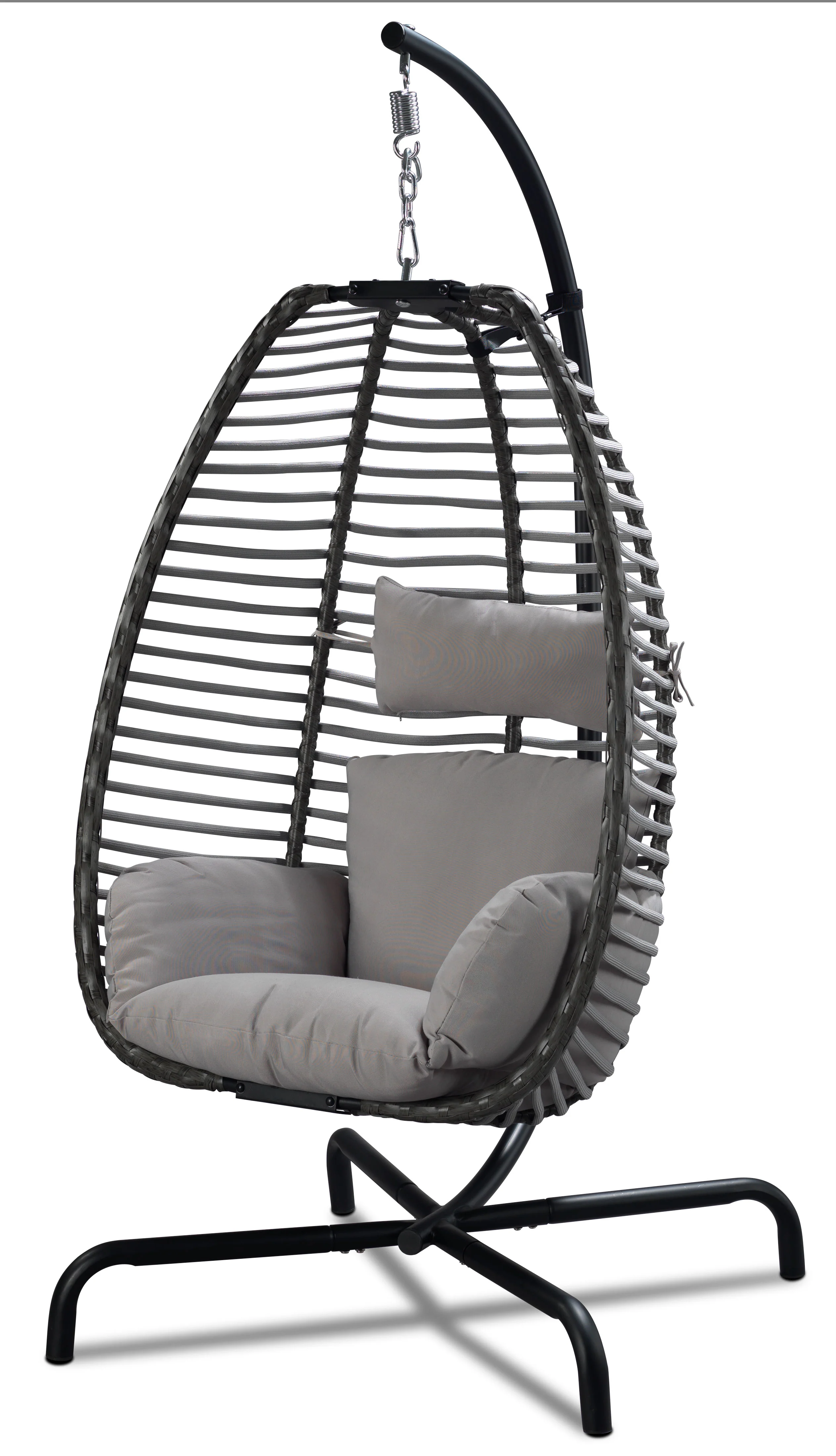 Yara Outdoor Hanging Egg Chair - Grey - Image 2