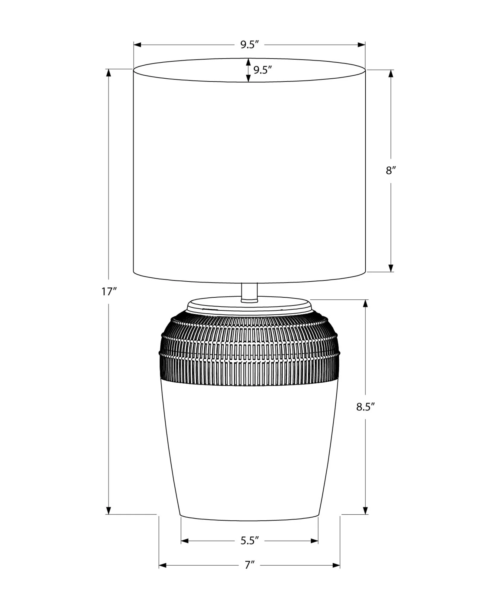 Zuna Table Lamp - Grey - Image 3