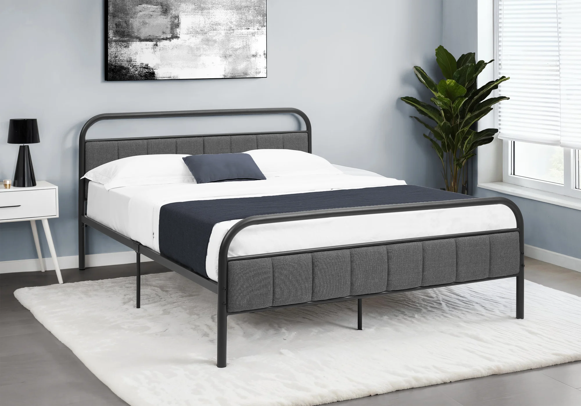 Zyro Queen Bed - Dark Taupe/Black - Image 2